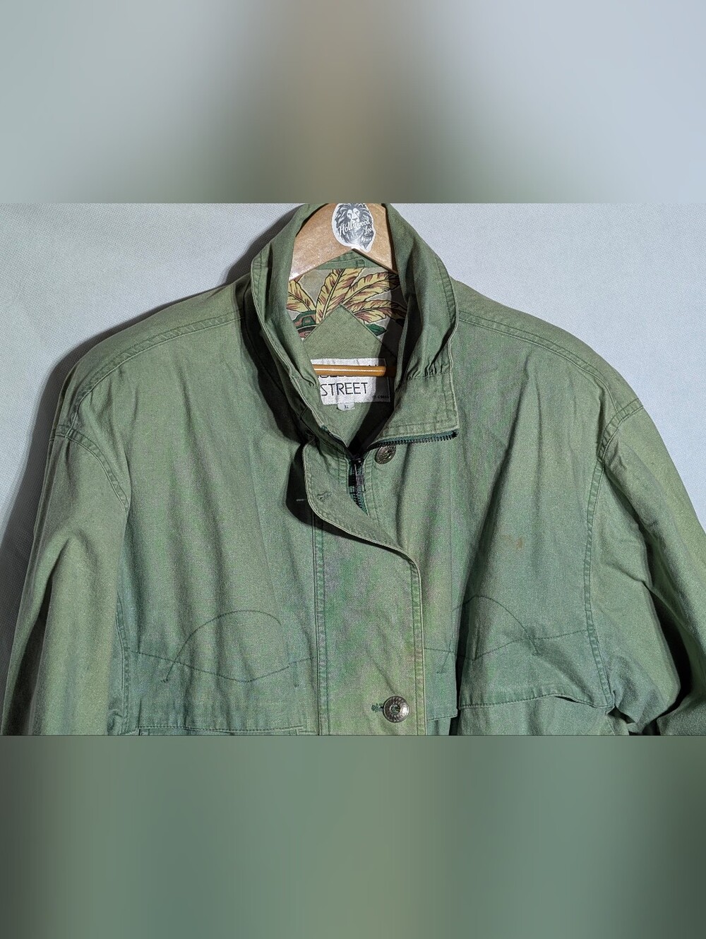 Vintage Mulberry Street Field Jacket Olive Green Utility Coat L - Picture 2 of 8